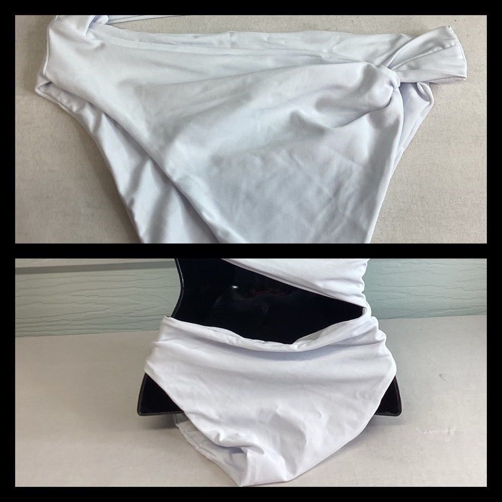 White one piece swimsuit. - Picture 4 of 8